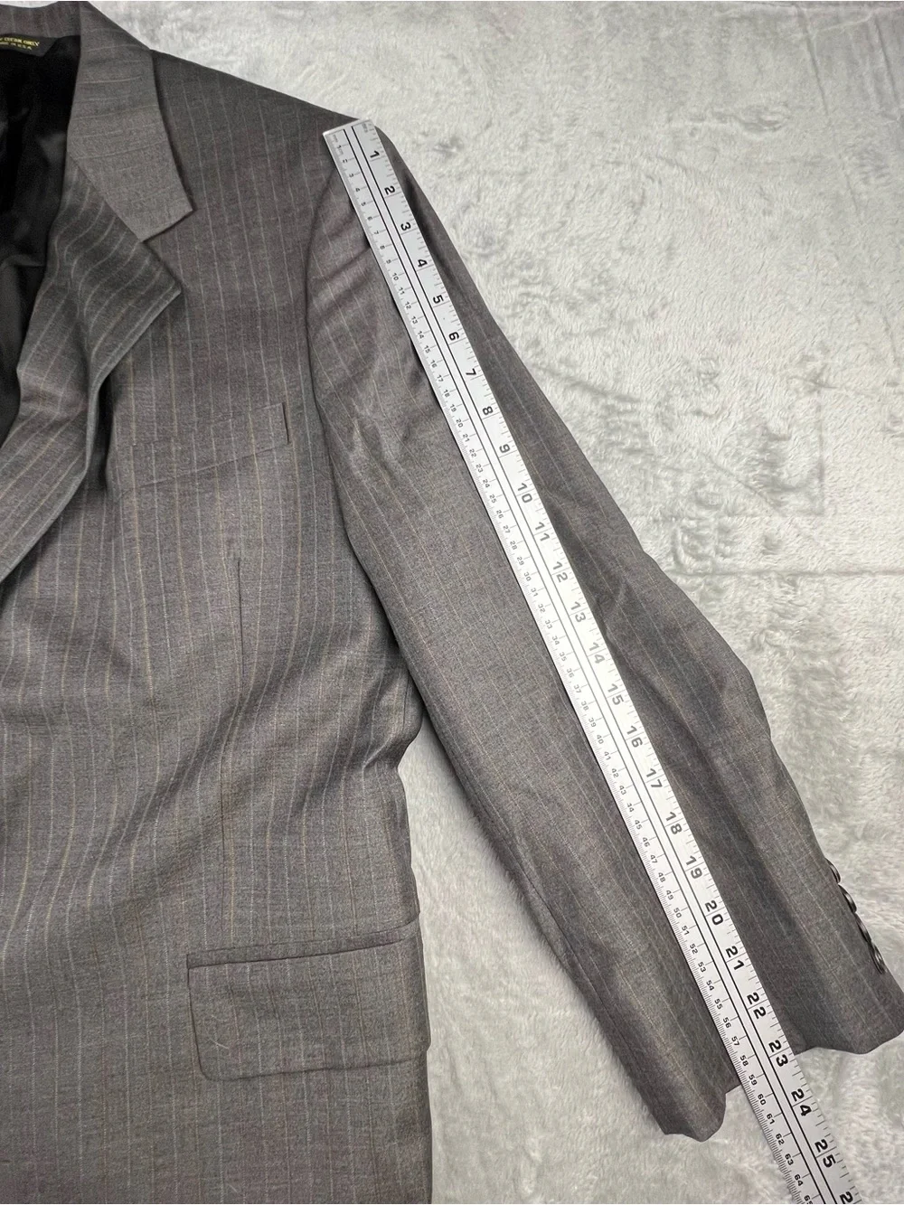 Ermenegildo Zegna Cloth 2 Piece Pinstripe Suit Wool Silk Men’s Size 50 Gray